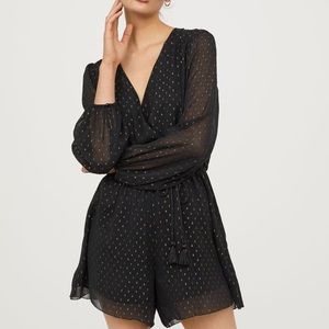 Black+Gold Chiffon Jumpsuit